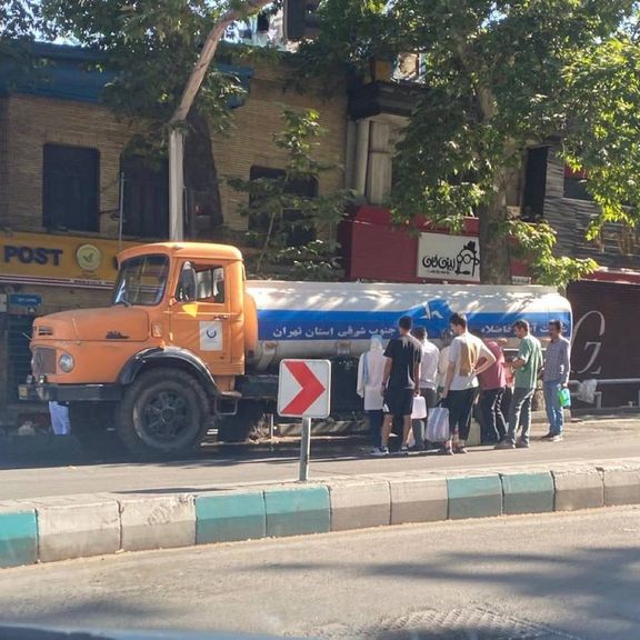 Tanker distributing water in Tehran