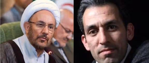 Attorney Hassan Younesi is a son to Iran's former intelligence minister Ali Younesi (left)
